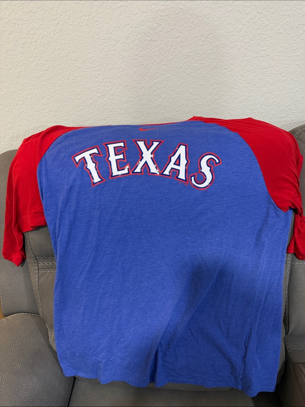 Nike Blue and Red TEXAS Raglan Tee